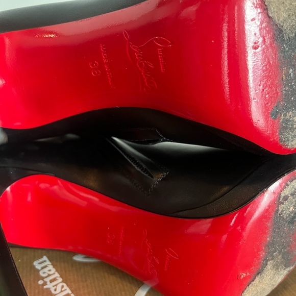 Christian Louboutin Bella Top 120 Ankle Boot Bootie Calf Black Size 38 - Picture 15 of 16